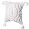 Deerlux 16" Handwoven Cotton Throw Pillow Cover with White Ikat Pattern and Tassel Corners, White QI004307.IT - alternate 1